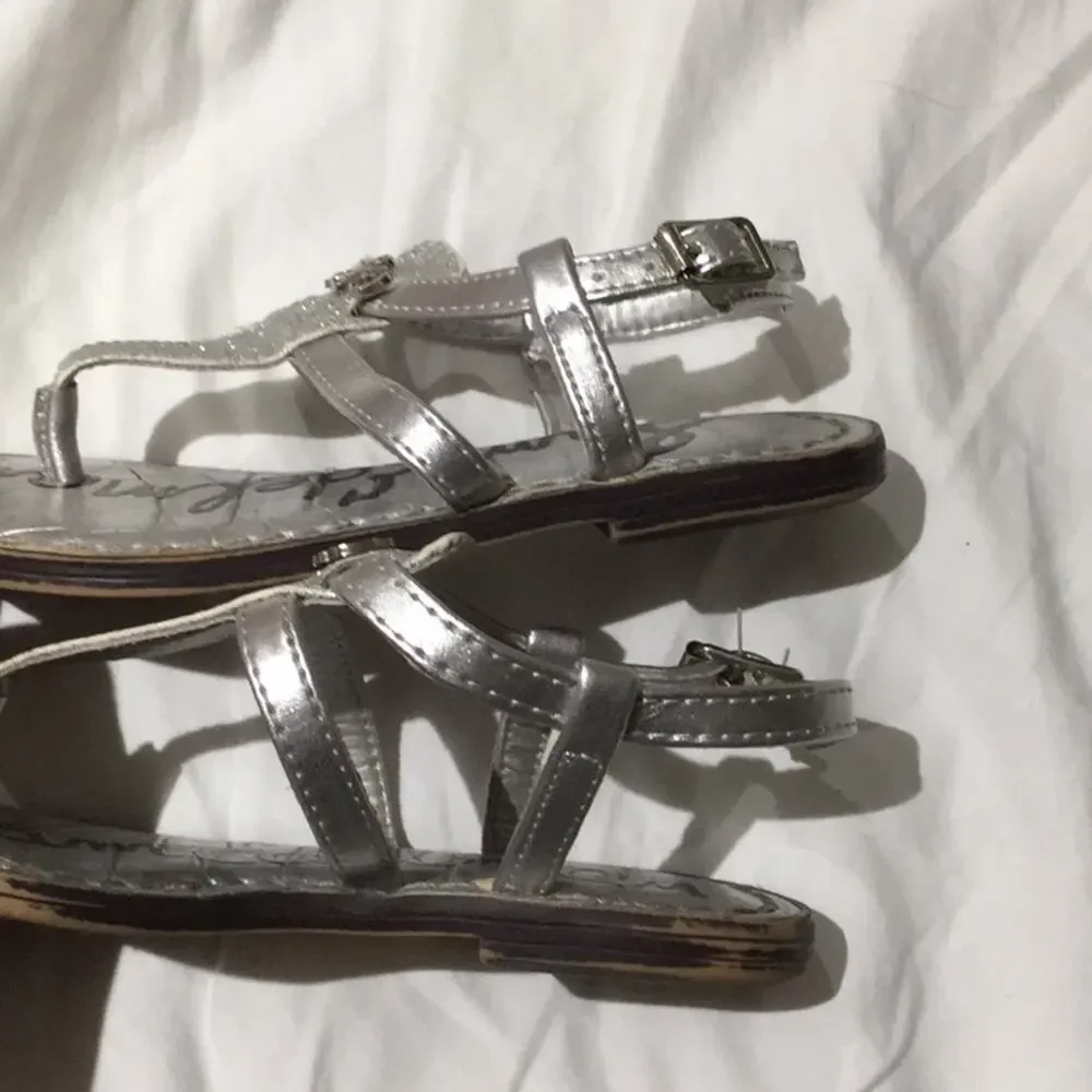 Sam Edelman 8 silver tween toes sandals